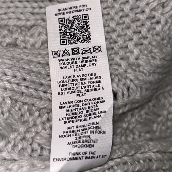 ASOS Design Light Gray Cable Knit Turtleneck Sweater - M T - Picture 10 of 10